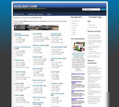 Auto updating wordpress article directory site 60,000 a