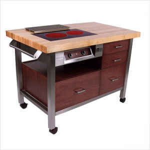 John boos pro chef restaurantuer mobile stovetop cart