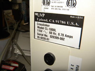 Uvp cl-1000L crosslinker (365NM, longwave), ex cond.