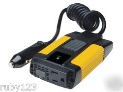 Pwr inverter dc to ac w/usb port & coiled pwr cord 100W
