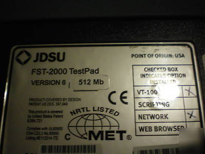 Acterna/jdsu testpad (fst-2000 & fst-2310)