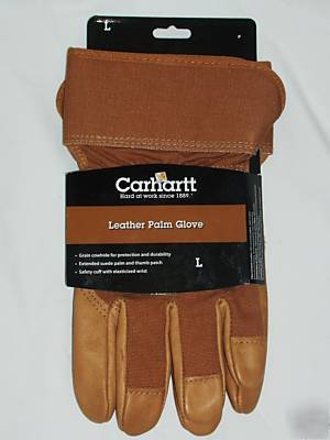 New carhartt leather palm work gloves - - large