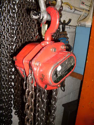 Lmha 1/2 ton hand chain hoist w/test certificate 10' 