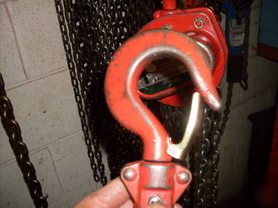 Lmha 1/2 ton hand chain hoist w/test certificate 10' 