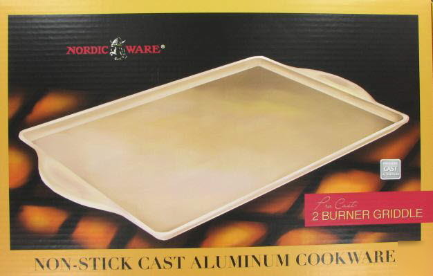 Nordicware pro-cast gold non-stick aluminum 2 burner gr