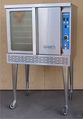Imperial single deck gas convection oven on casters 