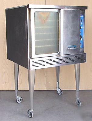 Imperial single deck gas convection oven on casters 