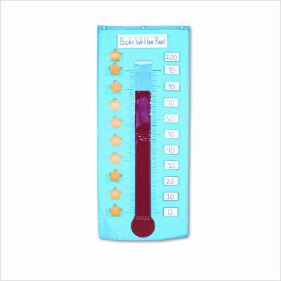 Thermometer/goal gauge pocket chart, 21W x 48 1/2H