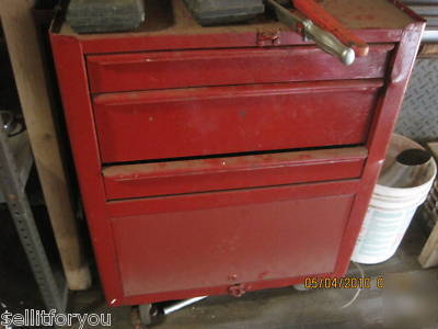 Tool box & shelves with tools (wrenches/sockets/ect...)