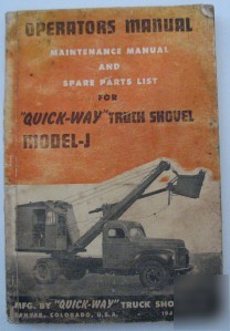 1946 quick way truck shovel model-j operators manual
