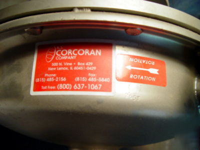 Corcoran model 5005F pump asmbly w baldor super e 10 h