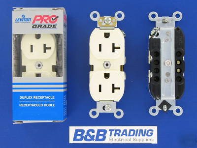 New case 20 leviton almond 20A 125V BR20 duplex outlets 
