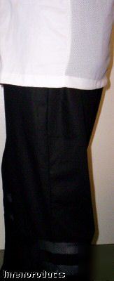 New coat chef jacket white mesh back sm small hat ls 