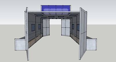New side downdraft spray paint booth 14W 9T 26D