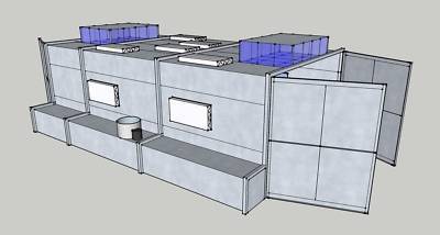 New side downdraft spray paint booth 14W 9T 26D