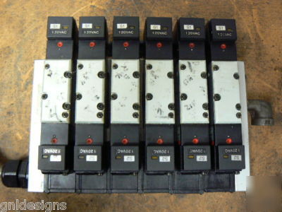 6 humphrey HW240-4E2-l solenoid air valve bank H240M6AW