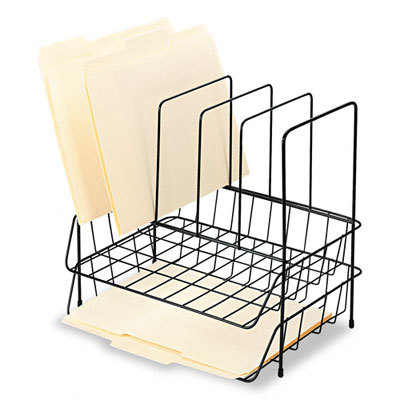 Double tray with sorter, seven sections, wire black