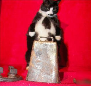 Old antique forged hand made cow bell dairy farm tool
