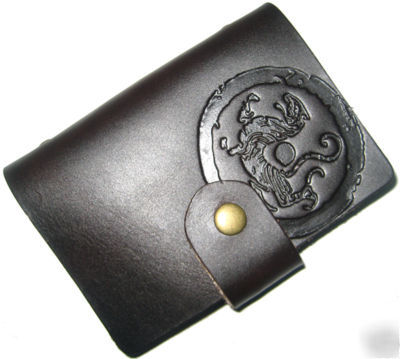 Vintage style genuine leather name cards holder