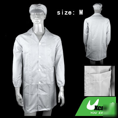 Stripe white anti-static lab smock coat clothes size m