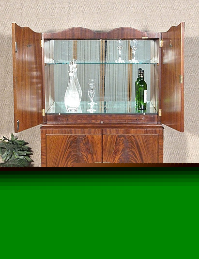 Vintage flame mahogany cocktail bar liquor cabinet