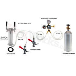 Double tap tower conversion kit-stainless steel-w/ tank