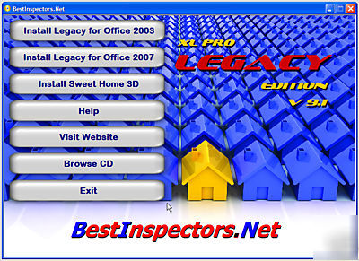 Inspector's home inspection report software. xlp legacy