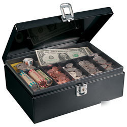 Mmf industries cash box and security cable, black