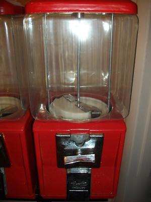 Double dual head gumball candy quarter vending machine