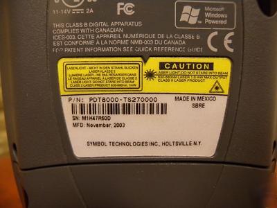 Lot symbol PDT8000-TS270000 batch barcode scanner color