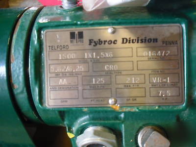 New fybroc 1500 corrosion resistance pump 7.5 hp 