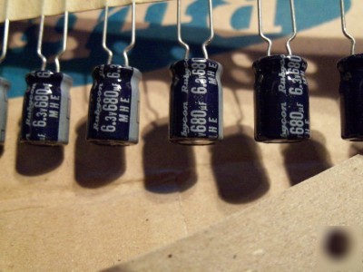Qty 1000 rubycon 680UF 6.3V 105C capacitors last one