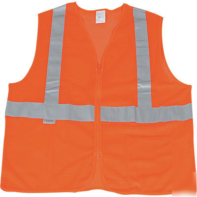 X-treme vis orange mesh vest class 2 compliant large