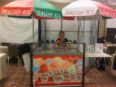 Italian ice push cart mustache mike's FC14PKG3 