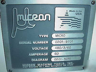 Micron micro compact creep feed grinder -OFFERNEW1998