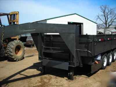 New 8 x 20 x 2 goose neck dump trailer drop sides 21 k 