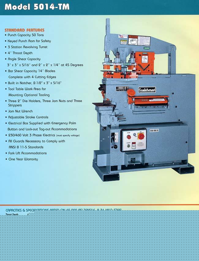 New 50 ton scotchman 5014-tm ironworker