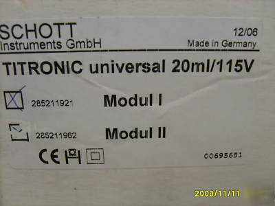 Schott titronic universal 20 ml / 115V module 1