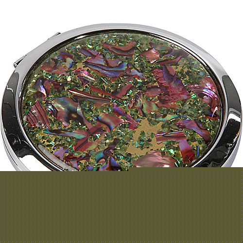 Budd leather mother of pearl compact mirror