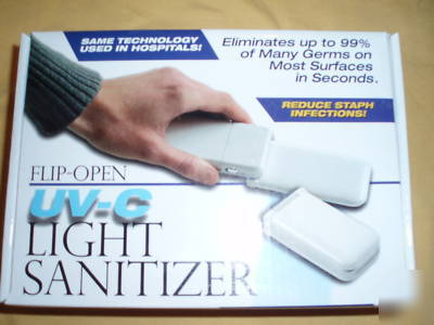 Flip open uv c light sanitizer disinfectant