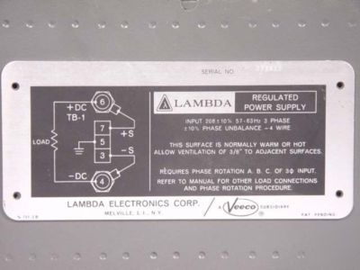 Lambda 0-300V@ 0-10A metered regulated dc power supply