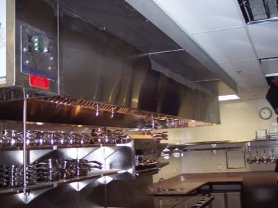 10' restaurant hood vent system with grease duct fans 
