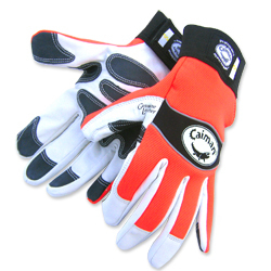 New high visibilty leather mechanic gloves, large 
