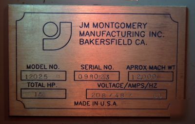 Jm montgomery 10' x 1/4