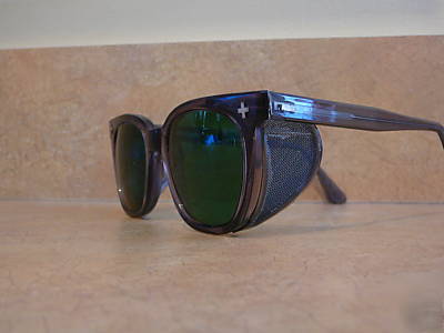 Vintage safety glasses green lens wire ss welding 