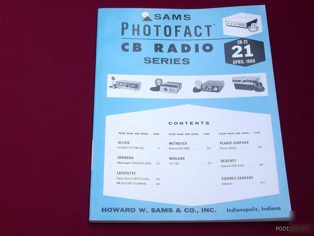 Sams photofact cb radio series 21 midland johnson regen