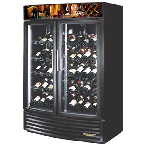 True gdm-49W-rf glass door merchandiser, wine case, rad