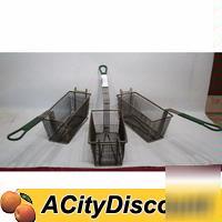 3 used commercial restaurant kitchen fryer baskets