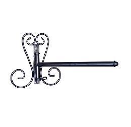 Decorative ornate iron hangrail bracket straight arm