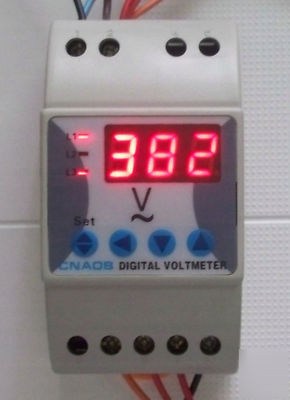 Digital voltmeter tree phase on din rail guide